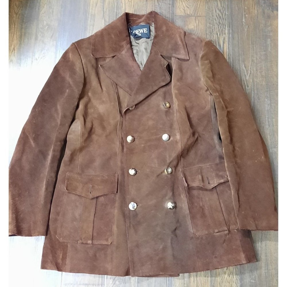 Vintage Loewe Suede Leather Jacket Outer Brown Size 44. Read